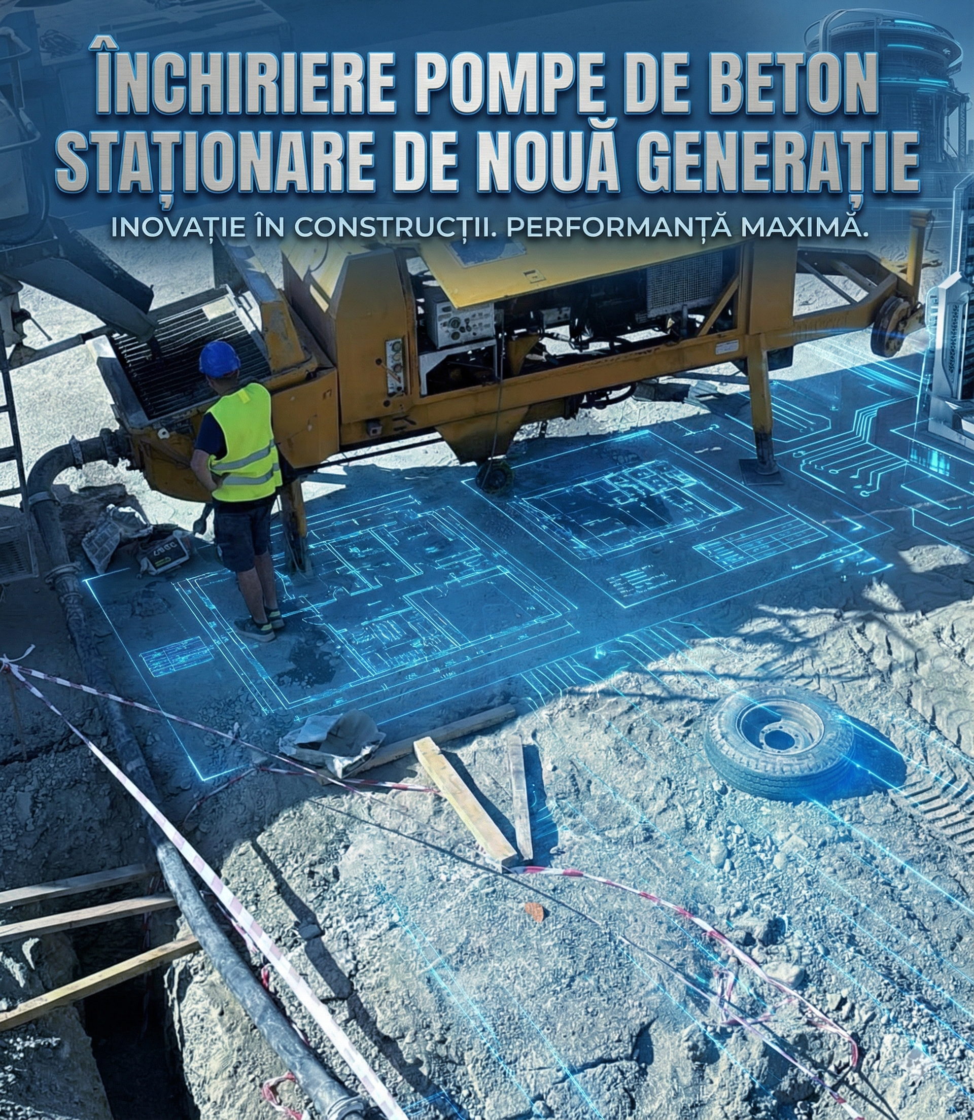 Pompare beton pe santier